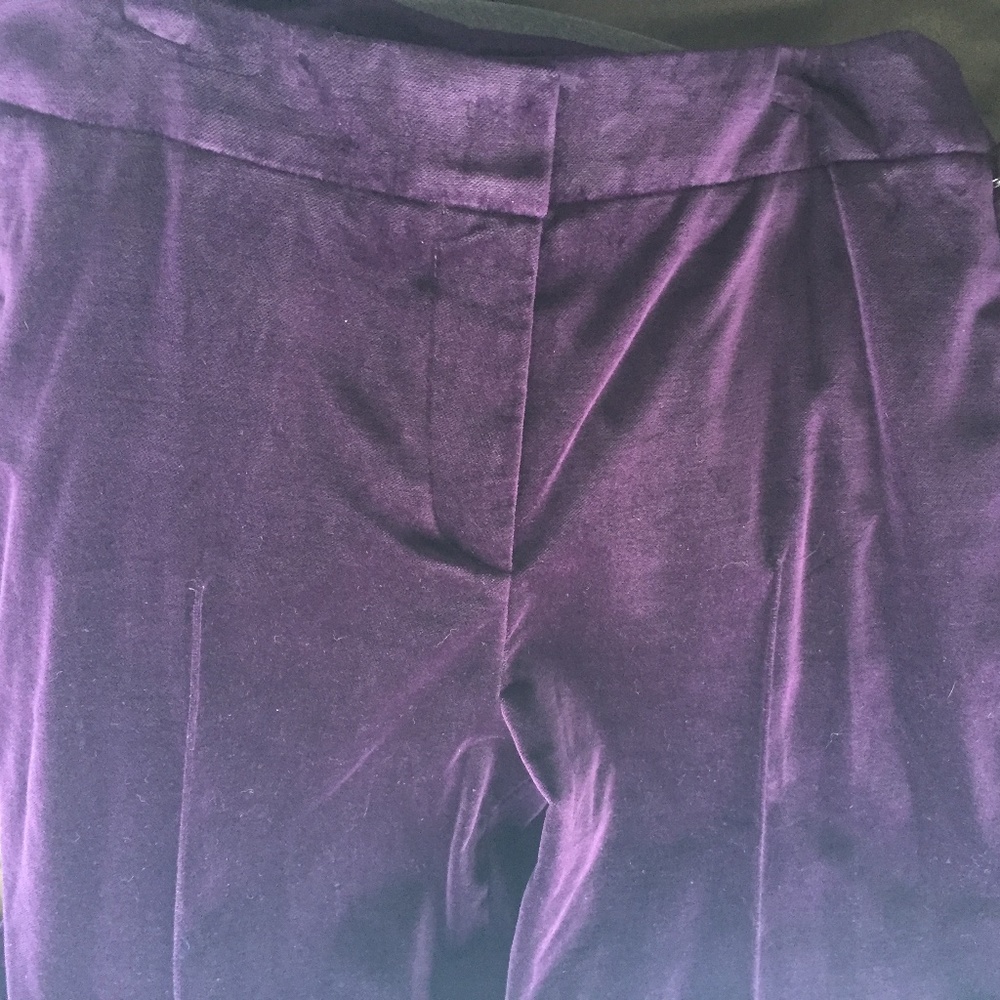 Akris purple velvet pants, like new, no flaws, size US 8 (label says 6)